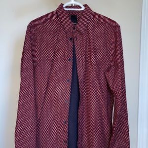 H&M Men Heart Pattern Dress Shirt